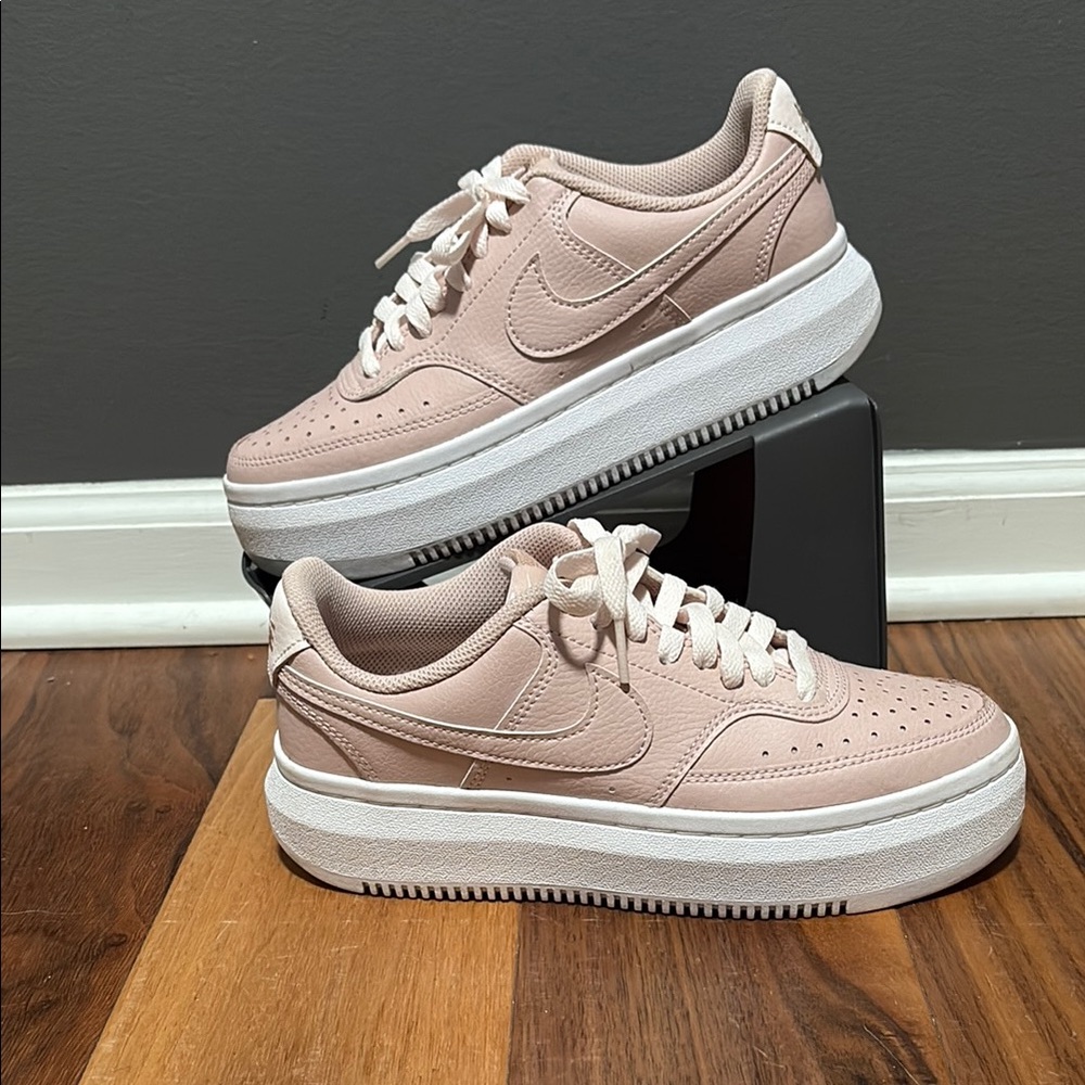 Nike Court Vision Alta Pink Platform Sneakers with Chunky Sole
